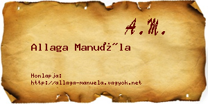 Allaga Manuéla névjegykártya